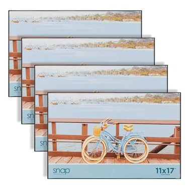Snap 11x17 Front Loading Desktop Wall Mounted Photo Frame Perfect for Showcasing Memories in Style Versatile and Durable Design for Home or Office Dcor Rectangular Wall Mount Set of 4