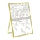 Laura Ashley 5x7 Gold Flat Metal Picture Frame Vertical with PullOut Easel Stand Made for Tabletop Counterspace Shelf and Desk