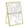 Laura Ashley 5x7 Gold Flat Metal Picture Frame Vertical with PullOut Easel Stand Made for Tabletop Counterspace Shelf and Desk
