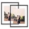 DLQuarts 11x14 Floating Photo Picture Frame Floating Display for Photos 8x10 7x9 5x7 85x11 Certificate or Full Display for 11x14 Photos Solid Wood Double Glass 2 Pack Charcoal Black
