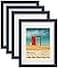 VIOLABBEY 11x14 Picture Frames Set of 4 Fits 8x10 Photo Frame with Ivory Mat or 11x14 Without Mat Wall or Tabletop Display Semi Tempered Glass Blue