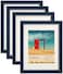 VIOLABBEY 11x14 Picture Frames Set of 4 Fits 8x10 Photo Frame with Ivory Mat or 11x14 Without Mat Wall or Tabletop Display Semi Tempered Glass Blue