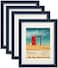 VIOLABBEY 11x14 Picture Frames Set of 4 Fits 8x10 Photo Frame with Ivory Mat or 11x14 Without Mat Wall or Tabletop Display Semi Tempered Glass Blue