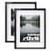 Egofine 12x16 Picture Frames Black Set of 2 Solid Wood Frames Covered by plexiglass Display photos 9x1211x14 with Mat or 12x16 without mat for Wall Mounting