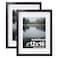 Egofine 12x16 Picture Frames Black Set of 2 Solid Wood Frames Covered by plexiglass Display photos 9x1211x14 with Mat or 12x16 without mat for Wall Mounting