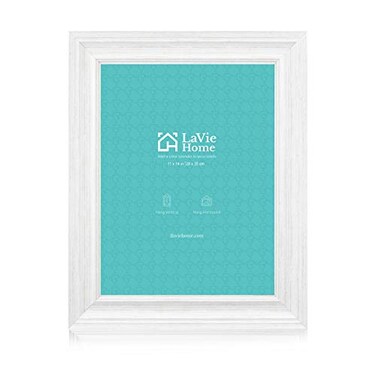 LaVie Home 11x14 Picture Frames 1 Pack Distressed White Rustic Single Photo Frame with Plexiglass for Wall Mount Display for Home Decoration Office Decor