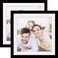 WUTL Picture Frames 10x10 2 Pack Made of Solid Wood Black for Wall Mounting and Tabletop Display