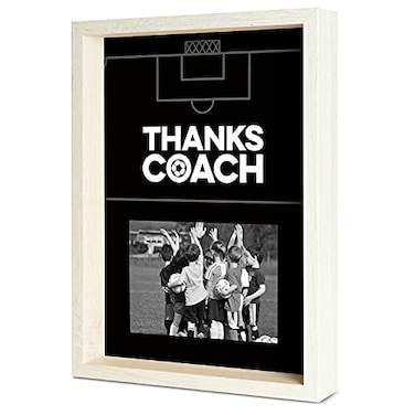 ChalkTalkSPORTS Soccer Coach Gift Frame Autograph Ready Soccer Picture Frame Holds 4x6 Photo Desk or Wall Display Thanks Coach