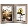 WUTL 4x6 Picture Frames Double Hinged MDF Wood Grain Shadow Box with Glass Front Stand Vertical on Tabletop
