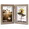 WUTL 4x6 Picture Frames Double Hinged MDF Wood Grain Shadow Box with Glass Front Stand Vertical on Tabletop