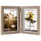 WUTL 4x6 Picture Frames Double Hinged MDF Wood Grain Shadow Box with Glass Front Stand Vertical on Tabletop