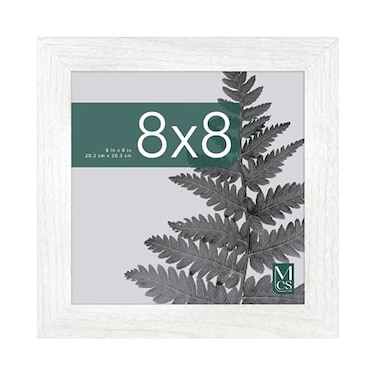 MCS Studio Gallery 8x8 Picture Frame White Woodgrain Wall Hanging Easel for Tapletop Display Square Photo Frame for Photos Posters Art Prints 1Pack