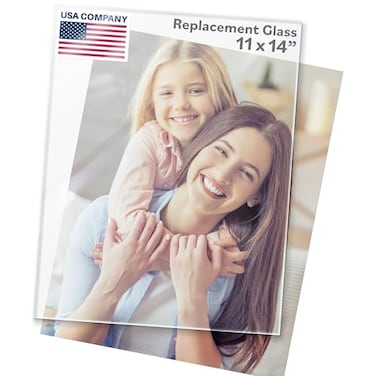 FrameStarr 11x14 Heat Strengthened Glass Crystal Clear Shatterproof Scratch Proof Picture Frame Replacement Glass Semi Tempered Cover Sheet