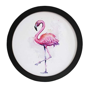 Daunkang Round Photo Frame Wood Hanging Picture Frames for Home Office Wall Decoration Black 6in