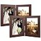 Golden State Art 5x7 Double Picture Frame Vertical Hinged Photo Frame 2 Opening Folding Family Frames Collage with Real Glass 5x7 Brown 2Pack