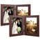 Golden State Art 5x7 Double Picture Frame Vertical Hinged Photo Frame 2 Opening Folding Family Frames Collage with Real Glass 5x7 Brown 2Pack