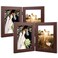 Golden State Art 5x7 Double Picture Frame Vertical Hinged Photo Frame 2 Opening Folding Family Frames Collage with Real Glass 5x7 Brown 2Pack
