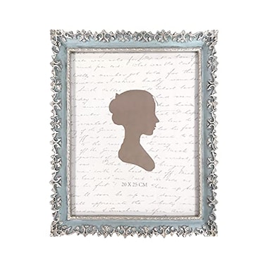 AELS 8x10 Inch Vintage Picture Frame Elegant Antique Photo Frames with Glass Front Photo Display Tabletop Wall Hanging Gift Ideas Vine Pattern Silver Light Blue