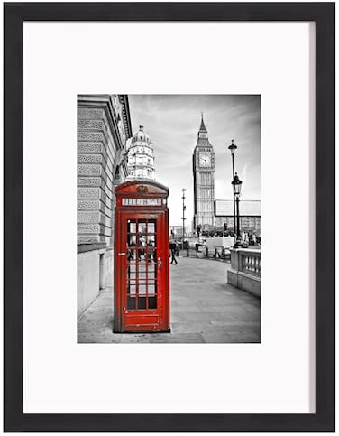 eletecpro Solid Wood Picture Frame with Real Glass Cover Wooden Wall Gallery Frame for Home Decor 9x12 1 Pack Black