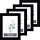 CORE ART 5x7 Black Picture Frame Set of 4Display Pictures 4x6 with Mat or 5 x 7 without MatMulti Photo Frames Collage for Wall or Tabletop Display
