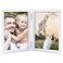 WUTL 5x7 Double Picture Frames Hinged MDF Wood with Real Glass Stand Vertical on Tabletop White