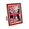 Laura Ashley 4x6 Red Enamel Picture Frame Gold Metal Edge with Easel for Countertop Counterspace Tabletop Display Bookshelf Desk Wall Dcor Photo Gallery 4x6 Red WGold