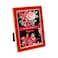 Laura Ashley 4x6 Red Enamel Picture Frame Gold Metal Edge with Easel for Countertop Counterspace Tabletop Display Bookshelf Desk Wall Dcor Photo Gallery 4x6 Red WGold