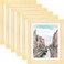 WUTL 8x10 Grain Picture Frames Nature Solid Wood 6 Pack for Wall Mounting and Tabletop Display