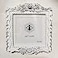 ZXT-parts 5x5 Picture Frame Square White and Silver Edge Frame Resin Handmade Photo Frame Glass Panel Black Suede CoverEuropean Style Suitable for Wall or Desktopfor 4x4 Photo with Mat 5x5 Photo witho