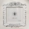 ZXT-parts 5x5 Picture Frame Square White and Silver Edge Frame Resin Handmade Photo Frame Glass Panel Black Suede CoverEuropean Style Suitable for Wall or Desktopfor 4x4 Photo with Mat 5x5 Photo witho