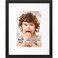 Langdon House 8x10 Black Picture Frame wRemovable Mat to 5x7 Modern StepDown Molding Tabletop Easel Included Estate Collection