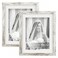 TOFOREVO Picture Frames 8x10 Set of 2 Distressed White Wood Grain Photo Frame for Gallery Wall Mounting or Tabletop Display