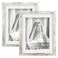 TOFOREVO Picture Frames 8x10 Set of 2 Distressed White Wood Grain Photo Frame for Gallery Wall Mounting or Tabletop Display