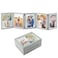 Biggun 5x7in 5 Folding Accordion Picture Frame Foldable Hinged Collage Photo Frames for Tabletop Display Multiple Family Pictures Birthday Fathers Day Gifts Gray Blue