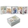 Biggun 5x7in 5 Folding Accordion Picture Frame Foldable Hinged Collage Photo Frames for Tabletop Display Multiple Family Pictures Birthday Fathers Day Gifts Gray Blue