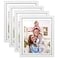 Giftgarden 8x10 Picture Frame Set of 4 White Wood Grain 9x11 Frames Matted to 8 x 10 Photos with Mat for Wall or Tabletop