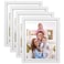 Giftgarden 8x10 Picture Frame Set of 4 White Wood Grain 9x11 Frames Matted to 8 x 10 Photos with Mat for Wall or Tabletop