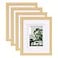 Egofine 8x10 Picture Frames Natural Wood Frames with Plexiglass Display Pictures 4x65x7 with Mat or 8x10 Without Mat Set of 4 for Tabletop and Wall Mounting