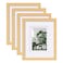 Egofine 8x10 Picture Frames Natural Wood Frames with Plexiglass Display Pictures 4x65x7 with Mat or 8x10 Without Mat Set of 4 for Tabletop and Wall Mounting