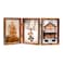TOFOREVO 4x6 Triple Picture Frame Rustic Brown Wooden Hinged Beveled Photo Frame Definition Glass 3 Vertical Openings Stand on Desktop Tabletop