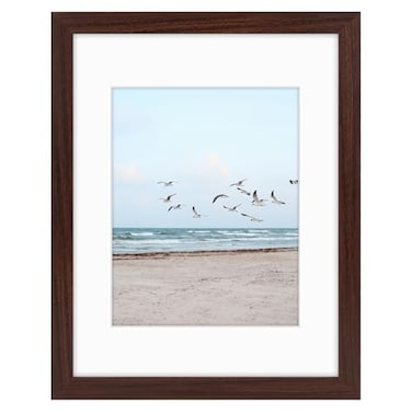 Frametory 11x14 Frames Display 8x10 Picture with Mat or 11x14 Photo Without Mat ShatterResistant Glass PreInstalled Wall Mounting Hardware Brown
