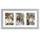 Golden State Art 9x18 Grey Wood Frame White Mat for Three 5x7 Pictures Sawtooth Hangers Swivel Tabs Wall Mounting LandscapePortrait Real Glass Collage Frame
