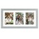 Golden State Art 9x18 Grey Wood Frame White Mat for Three 5x7 Pictures Sawtooth Hangers Swivel Tabs Wall Mounting LandscapePortrait Real Glass Collage Frame