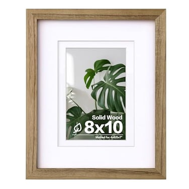Egofine 8x10 Picture Frame with Plexiglass Display Pictures 4x65x7 with Mat or 8x10 Without Mat for Tabletop and Wall Mounting Carbonized Brown