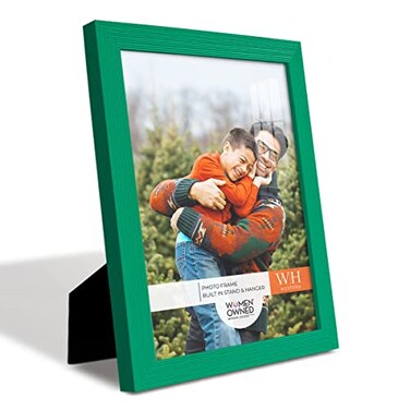 Renditions Gallery 5x7 inch Picture Frame Modern Style Wood Pattern and High Definition Glass Ready for Wall and Tabletop Photo Display Green Frame