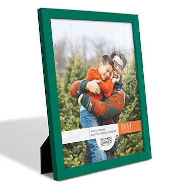 Renditions Gallery 11x14 inch Picture Frame Modern Style Wood Pattern and High Definition Glass Ready for Wall and Tabletop Photo Display Green Frame