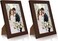 PECULA 2 Pack 4x6 Brown Picture Frame for Wall and Tabletop Display Photo Picture Frame with Clear Display