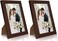 PECULA 2 Pack 4x6 Brown Picture Frame for Wall and Tabletop Display Photo Picture Frame with Clear Display