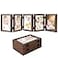 Biggun 5x7in 5 Folding Accordion Picture Frame Foldable Hinged Collage Photo Frames for Tabletop Display Multiple Family Pictures Mothers Day Birthday Gifts Brown