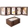 Biggun 5x7in 5 Folding Accordion Picture Frame Foldable Hinged Collage Photo Frames for Tabletop Display Multiple Family Pictures Mothers Day Birthday Gifts Brown